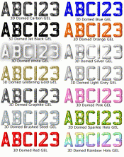 3D Domed Gel Letters and Numbers